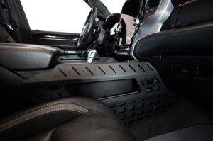 RAM 1500 TRX Center Console Molle Panels & Digital Device Bridge - Addictive Desert Designs - Hammer Black - `21-`27